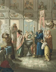 Die Taufe, graviert von Gros